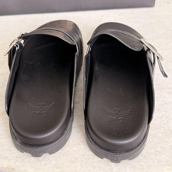 MCM Leather Men\'s Buckle Clogs (Flat Mule In Black) Size 45 main image 6